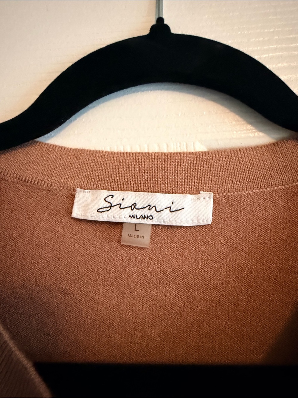 Sioni Tan Perforated-Sleeve Leather Sweater jacket - Picture 4 of 6